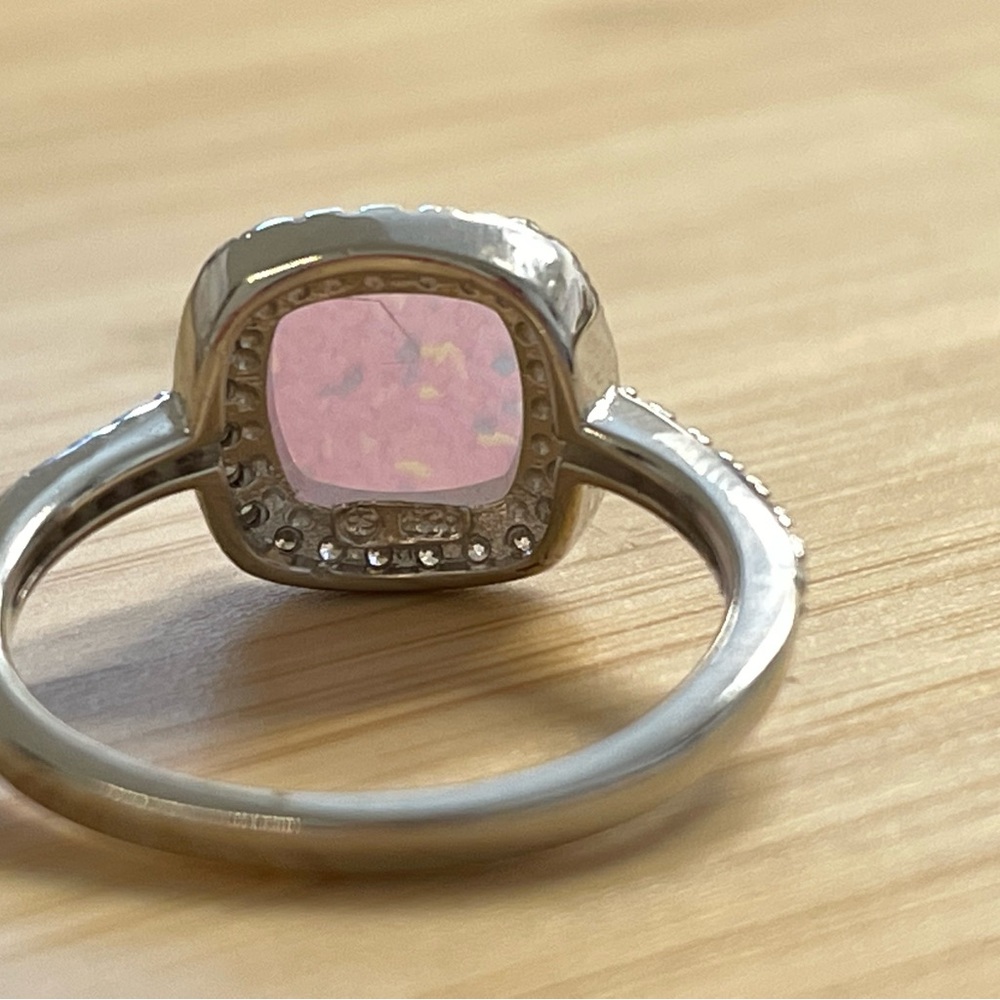 Opal Sterling Silver Ring Square Opal Ring Cz - image 6